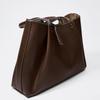 Fashionable Top Handle Tote Bag Solid Color Simple Shoulder Bag Luxury Design Handbags for Women Ruched Bucket Bags  Clutch