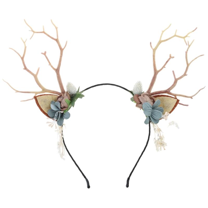 Cute Tree Branch Reindeer Antler Hair Hoop Women Photography Makeup Headband for Christmas Party Hair Accessories