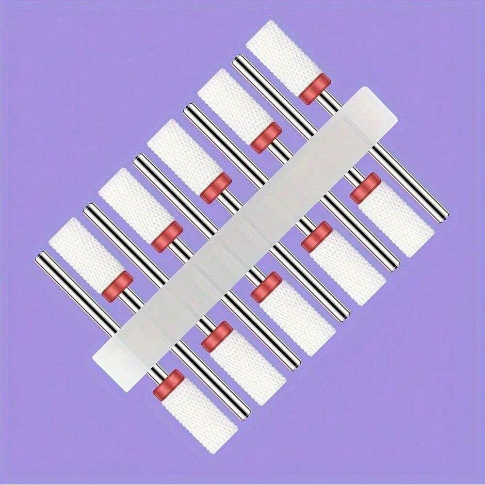 10pc/Set Ceramic Milling Cutter Nail Drill Bits Burr Gel Polish Remove Tools Cuticle Electric Manicure Files Kit Accessories