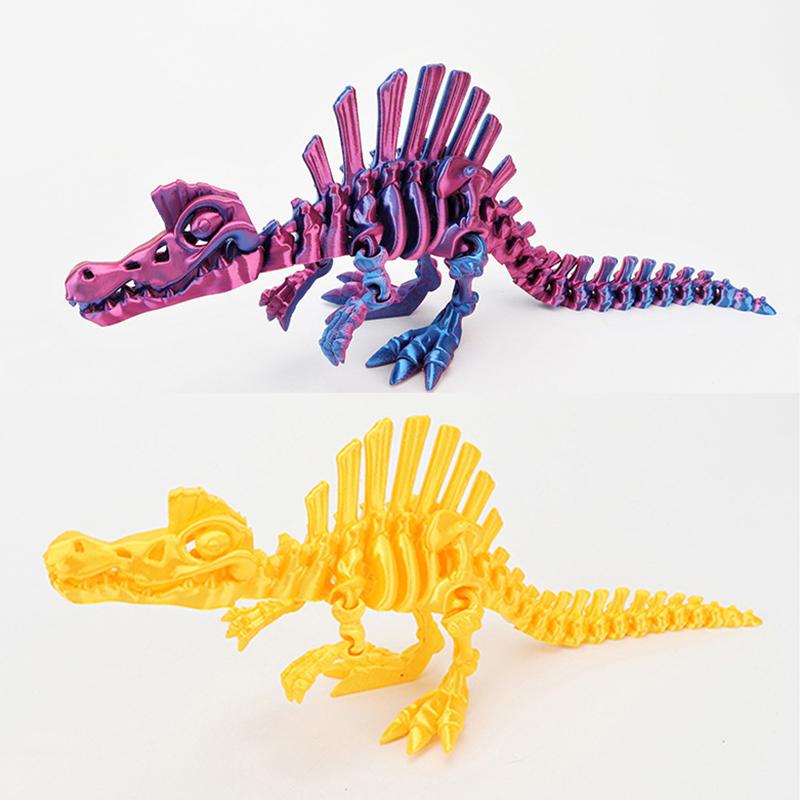 3D Printed Echinosaurus Dinosaur Movable Dragons Figurine Multi-Color Gift For Kids Birthdays Creative Home Decor