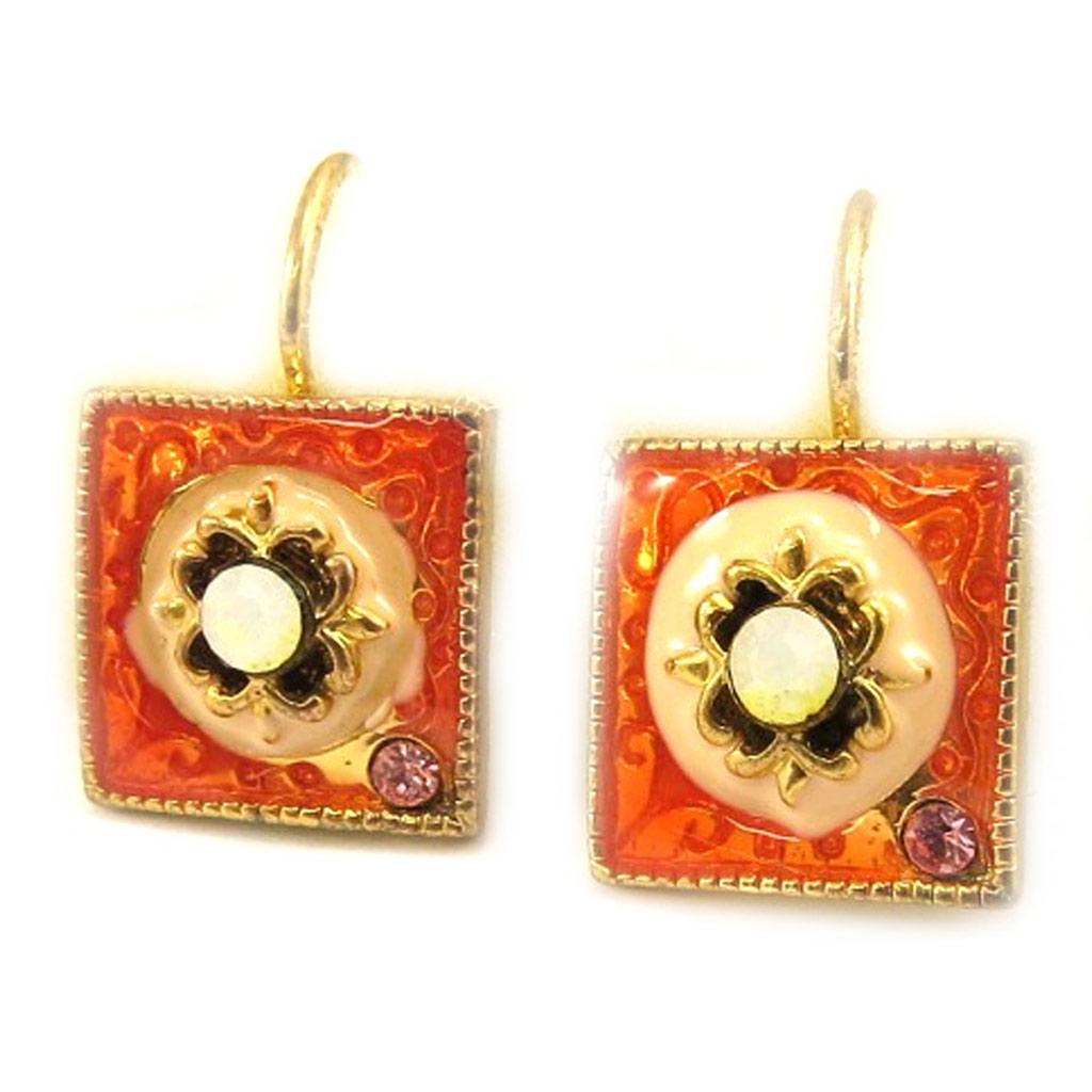 Les Trésors De Lily [E5800] - Κρεμαστά σκουλαρίκια Δημιουργού 'Αλιενόρ' Πορτοκαλί