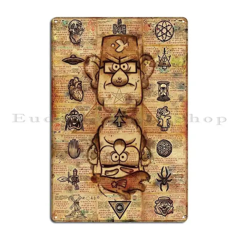 Gravity Gravity Falls Reality is an Illusion bill cipher spell Zodiac Metal Living Room Painting Wall Decor Tin Sign Poster