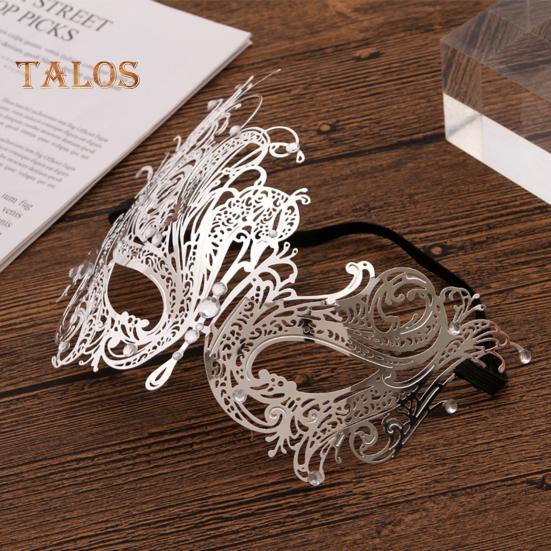 Masquerade Face Cushion Mardi Gras Masque Costume Metal Rhinestone Halloween Cosplay Eye Cushion for Carnival Stage Party Favors