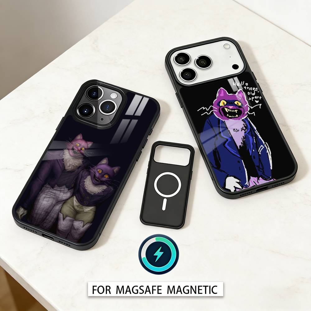 P-PocketCat F-Fear H-Hunger Handyhülle Magnetisch Für iPhone17 16 15 14 13 12 Pro Max Für Magsafe Kabelloses Ladecover