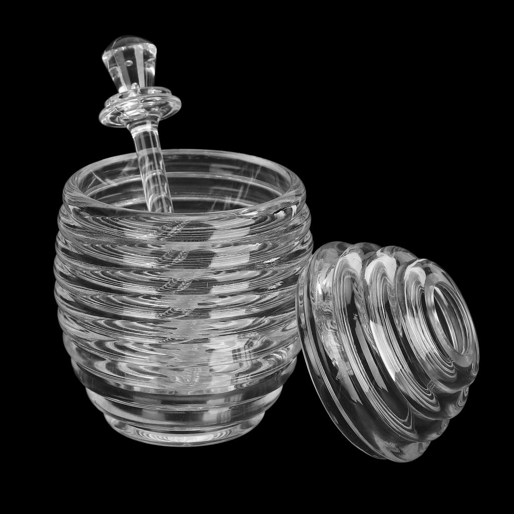 Honey Accessory Honey Container Transparent Honey Dispenser with Lid Spoon Large Capacity Honey Container for Storing Honey