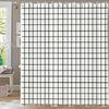 Black and White Plaid Pattern Shower Curtain Abstract Bohemian Fabric Shower Curtain with Hooks Waterproof Bathroom Decoration