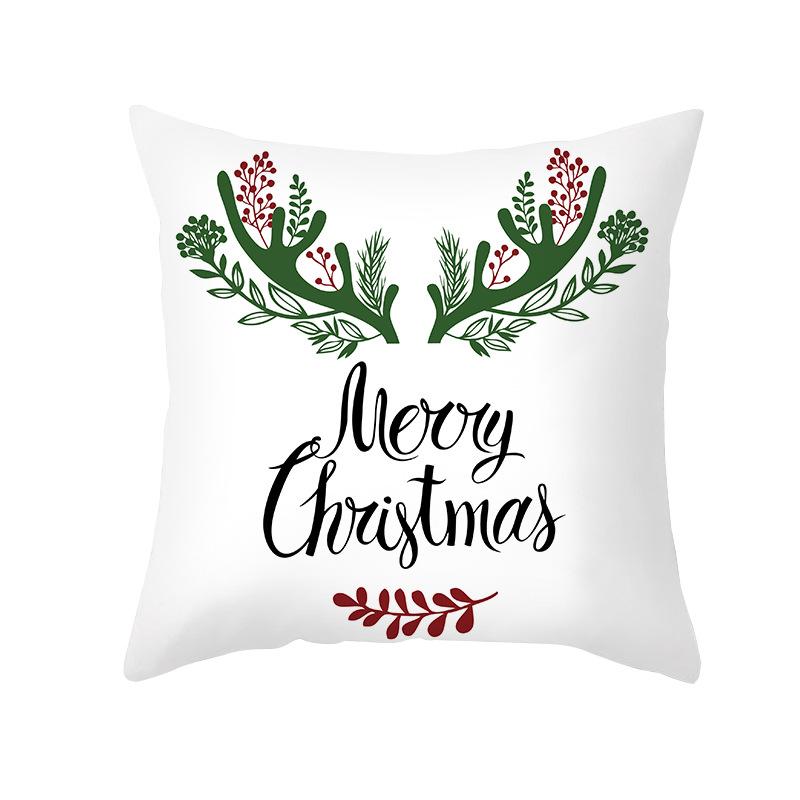 Christmas Pillow Cover Cartoon Letter Print Cushion Cover Office Sofa Pillow Cover Home