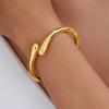 7Pcs Stainless Steel Gold Color Open Bangles For Women Vintage Design Geometric Star Heart Twist Bracelets Party Wedding Jewelry