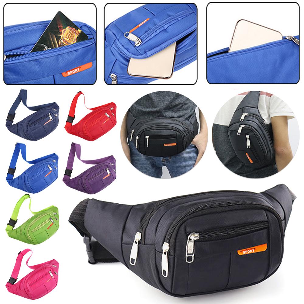 Modische Nylon-Taillentas Motion-Geldbörse Fanny Pack Wasserdicht Mehrfarbig Lässig Brust-Handtasche Reise