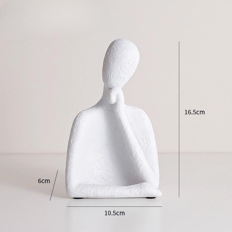 Northern Europe Modern Minimalist Black and White Art Figure Sculptures, Home Living Room, Wine Cabinet, Bedroom Decoration, 1Pc