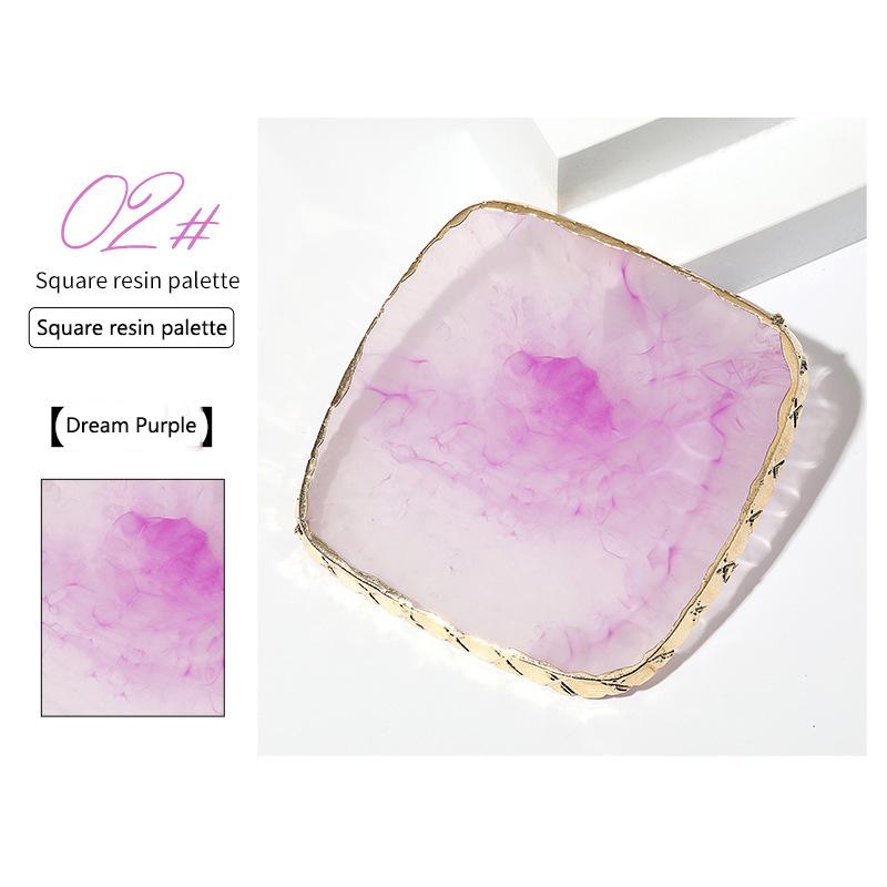 1pc Round/Square Painted Gel Polish Palette Natural Resin Onyx Display Board Holder Practice Nail Art DIY Tools