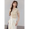 Ma Liang Sensation Series Linen Short-sleeved Knitted Sweater with Polo Collar