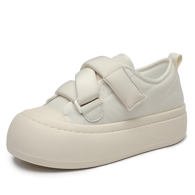 

Весенние женские парусиновые туфли, милые туфли на липучке и модные повседневные туфли-хлебцы. 35