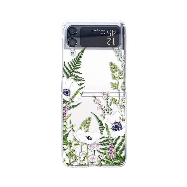 

Чехол для Samsung Galaxy Z Flip 4 3, прозрачный противоударный жесткий чехол с рисунком ромашки для Samsung Z Flip4 Flip3 5g For Samsung Z Flip 4