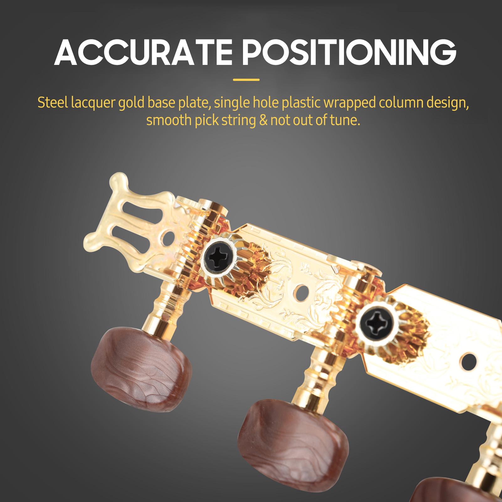 

LADE 3+3 Відкриті Кілки для Налаштування Струн Гітари з Монтажними Гвинтами Агатова Головка Пластикова Колонка Кілки Машинна Головка Гітара