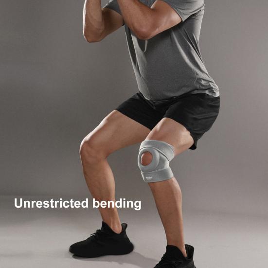 Otwarty stabilizator kolana z rzepką Antypoślizgowy Regulowany Oddychający Męski Damski Wędrówki Koszykówka Jazda na Rowerze Bieganie Wsparcie Bólu Artretycznego Ochraniacz Kolana Podkładki Rękaw Owinąć