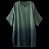 2026 Summer Retro Tie-Dye Oversized Linen Shirt - Loose Fit Mid-Sleeve Top