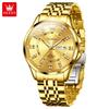 OLEVS Brand Watch Steel Band Stereo Dial Double Calendar Quartz Watch Waterproof Men's Watch 3620