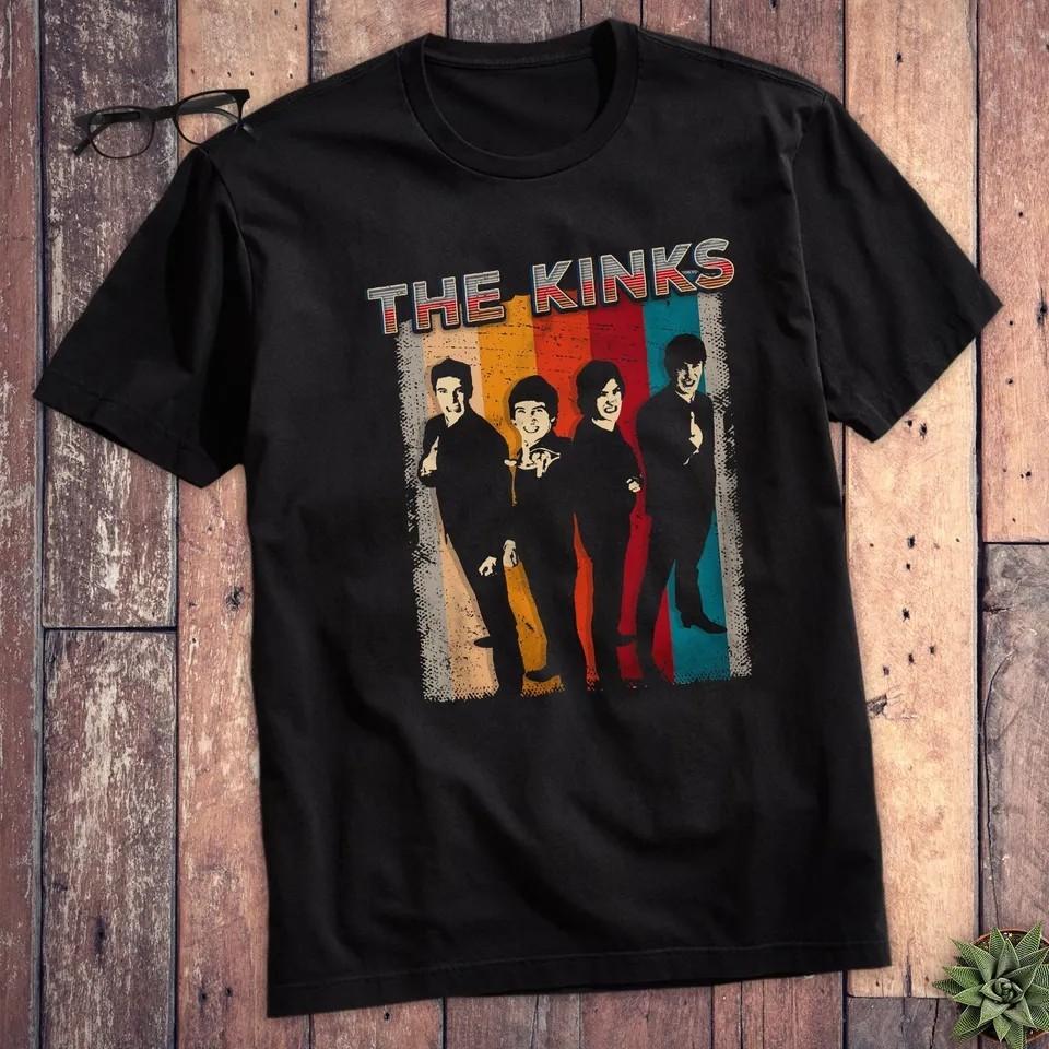 Vtg The Kinks Rock Band Cotton Black All Size T Shirt For Men UR138 Unisex T-Shirt XL