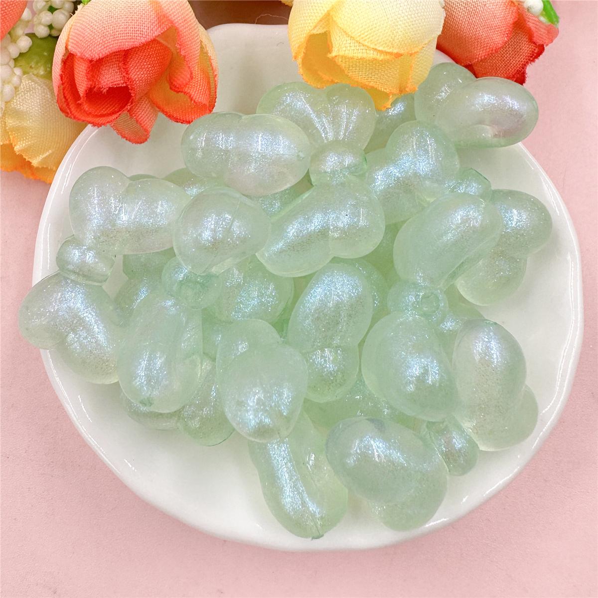 

С отверстием блестящий порошок модные бусины бабочки около 16 мм * 27 мм DIY бисер аксессуар для волос украшения изготовление акрил 20 шт./комплект аксессуары светло-зеленый