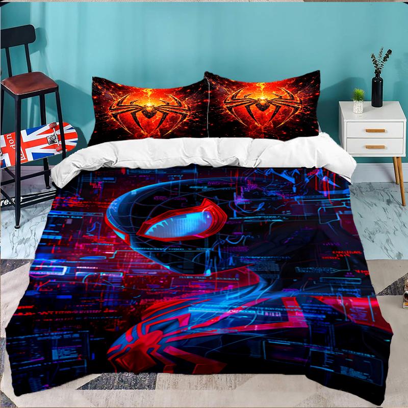 3PCS Red Spider Art Bedding set,Ideal For1pc Duvet Cover And 2pcs Pillowcases Perfect for Christmas gift,Ideal for Bedroom, Dormitory