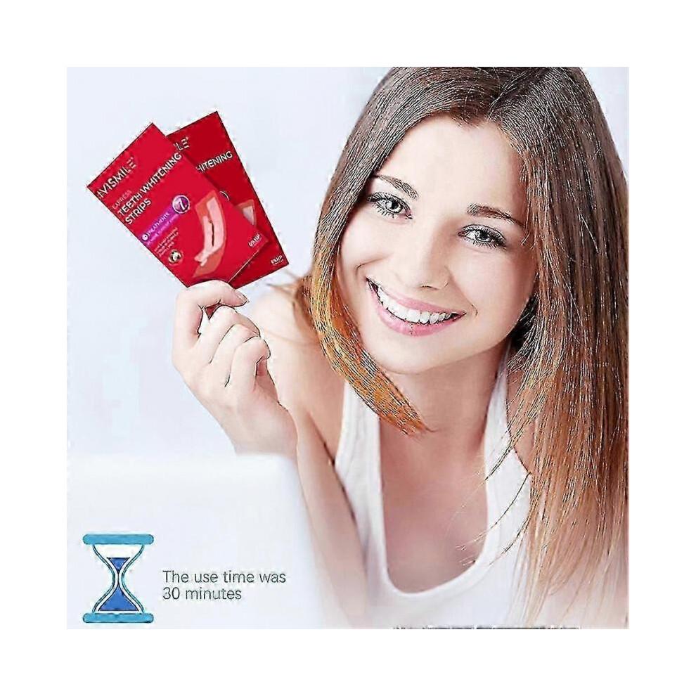 6% Hydrogen Peroxide Teeth Whitening Strips for Fast Stain Removal, Non-slip Design for Men And Women