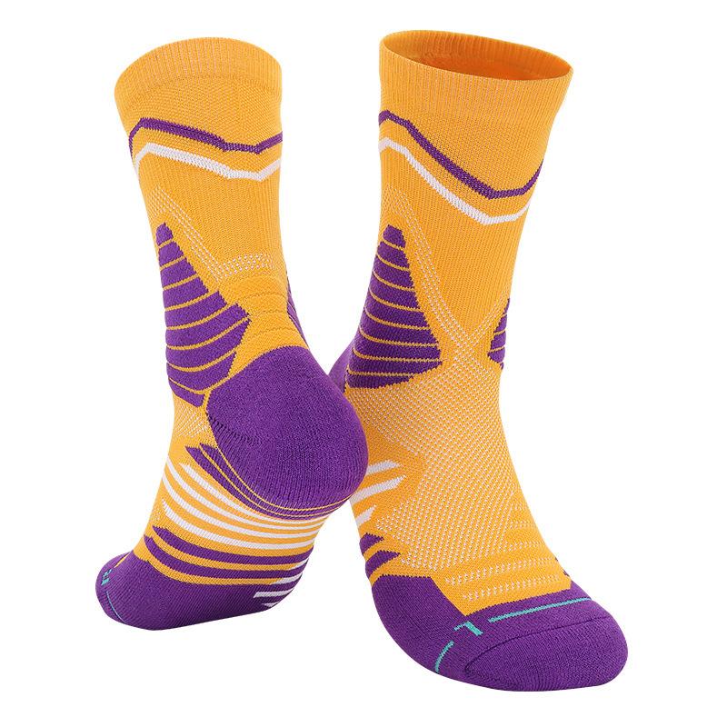 Basketballsocken Herren Professionell Verdickt Frottee Sohle Rutschfest Schweißabsorbierend Mittellange Socken Elite Socken High-Top Sportsocken