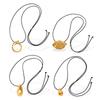 2025 Winter Fashion 18K Gold Stainless Steel Geometric Stackable Sweater Chain with Colorfast Black Rope for Women