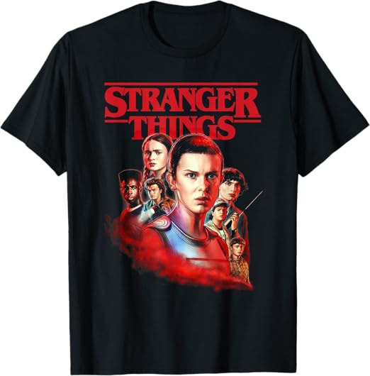 Stranger Things Hawkins Heroes Poster T-Shirt 100