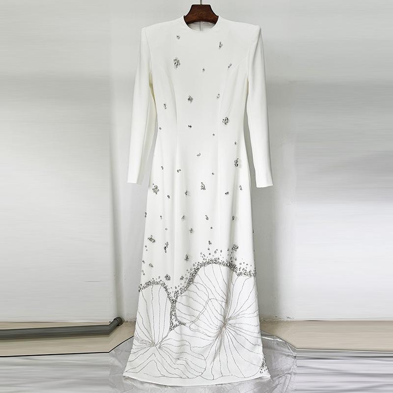 Designer Rhinestone Beaded Evening Gown - In Stock Spring 2025
