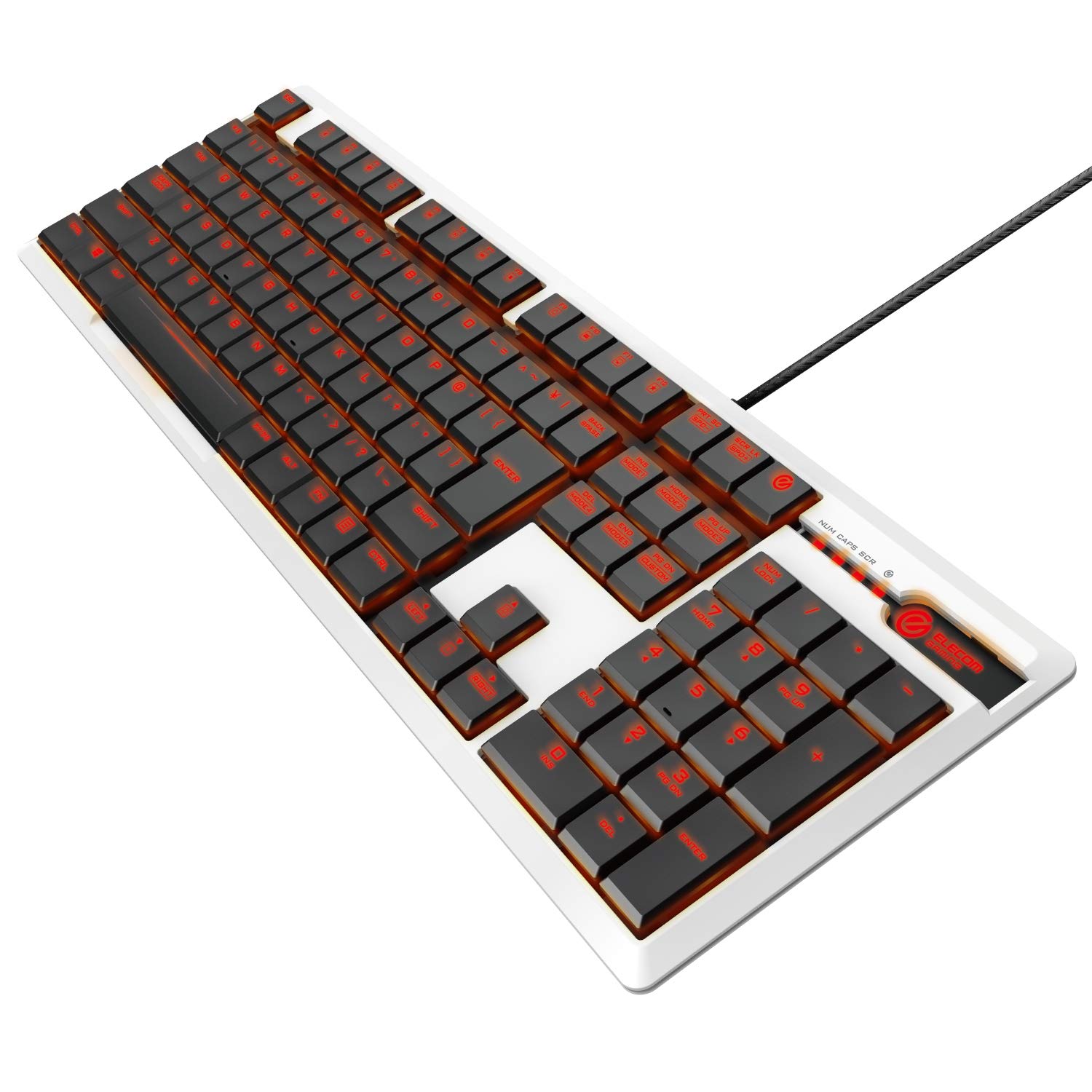 

ELECOM Gaming Keyboard Mechanical Unique Thin Design Full Size 50 Million Times Durable Switch Japanese Layout Equipped with LED White [ARMA]