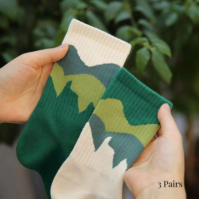 3Pairs Fashion A/B Style Women Sock Asymmetrical Street Hip Hop Skateboard Man Cotton Sock Breathable Harajuku Calcetines Hombre