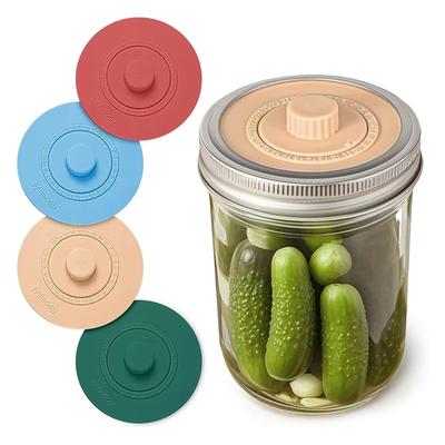 Improved Silicone Fermentation Lid with Airlock for Wide-Mouth Mason Jars