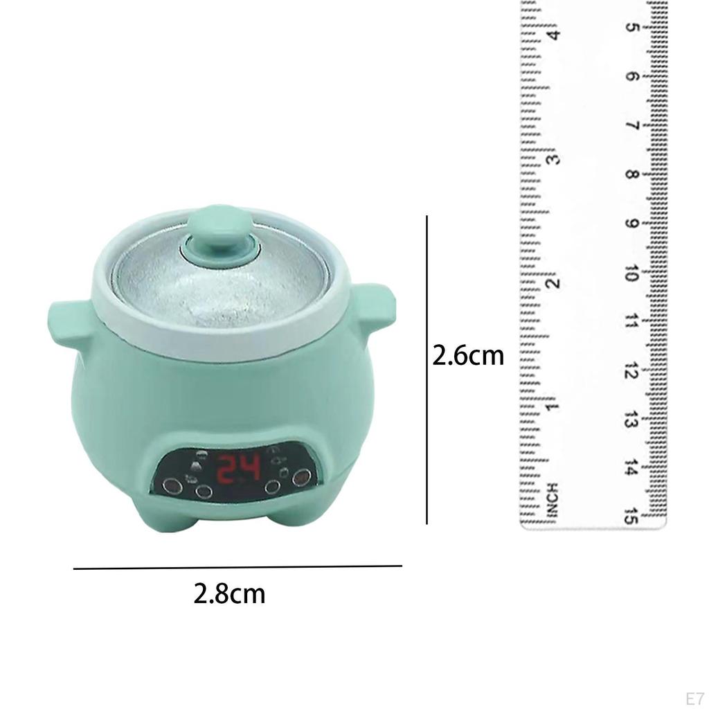 Dollhouse Miniature Rice Cooker 1/12 Life Scene Pot for Cookware Cooking Camping Jar