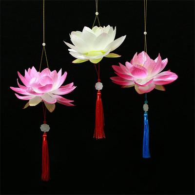 Hand-Held Party Supplies Flower Lantern Glowing Chinese Lotus LED Lantern Mid-Autumn Lantern Festival Lantern Lotus Light