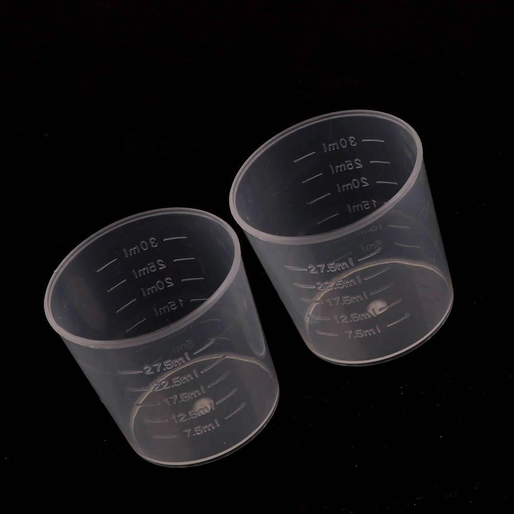 10pc 20ml 30ml Clear Plastic Liquid Measuring Cups Graduaeted Laboratory Test Cylinder With Scales For Resin Silicone Mold Tool