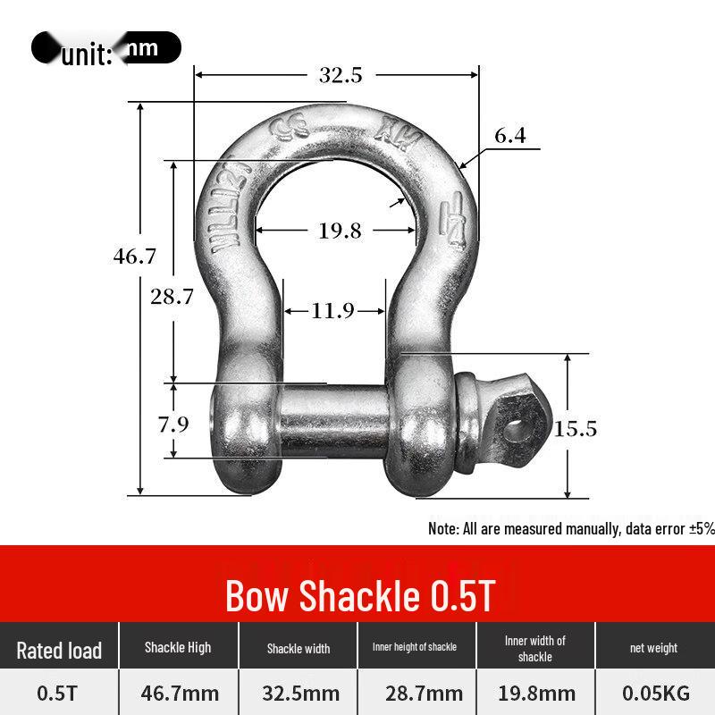 0.5 Ton High-Strength Bow Shackle