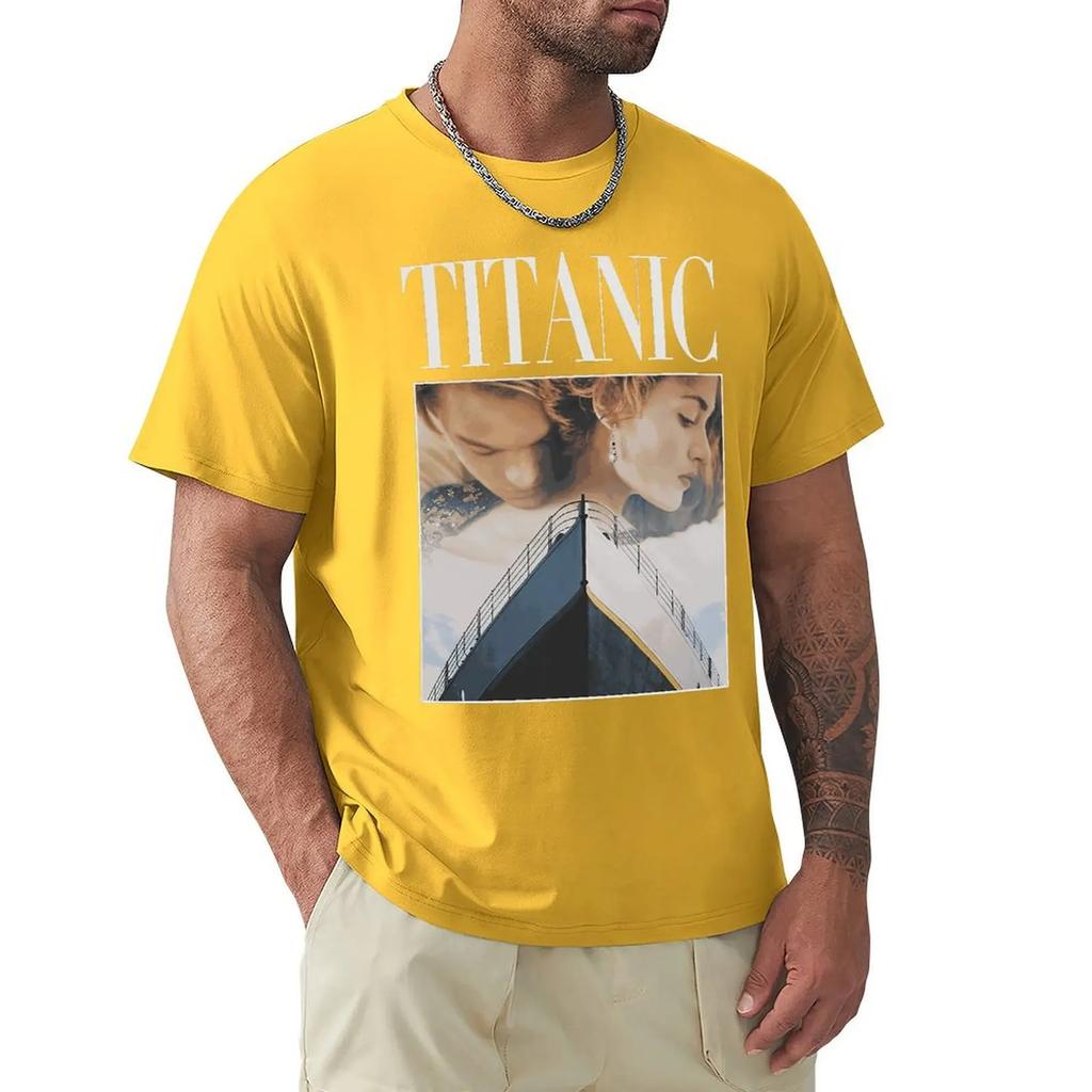 Titanic T Shirts Unisex Black Leonardo DiCaprio Kate Winslet Tee Vintage TShirts Mens Womens Throwback Homage T-Shirt Funny Gift