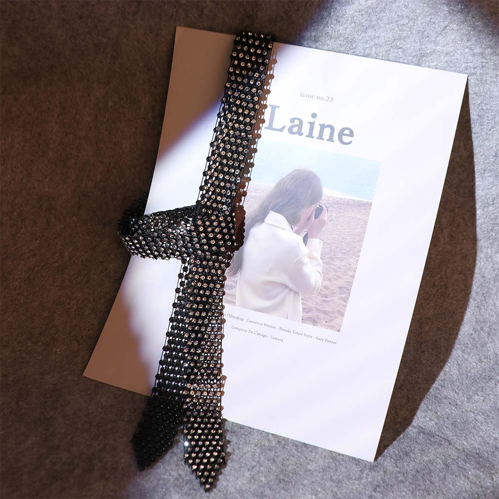 Dazzling Rhinestone Necktie Black Rhinestone Tie Clothing Decoration Long Necklace Women