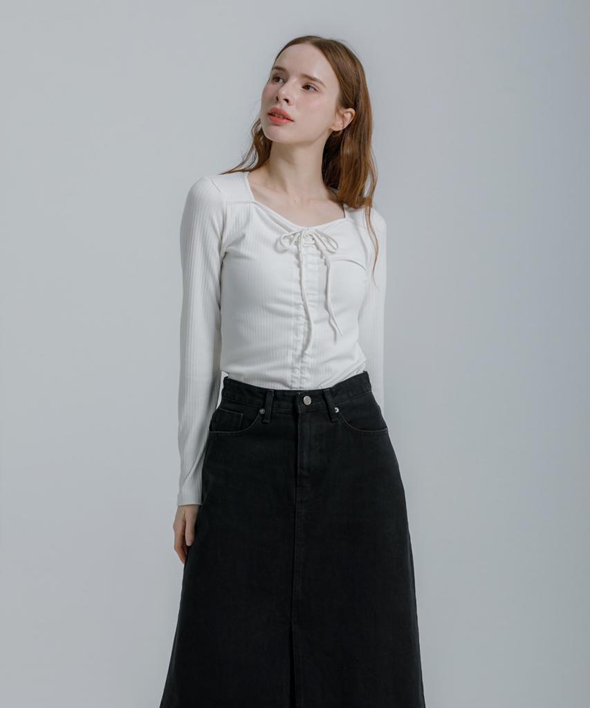 Eilubeu Bunny String Shirring Knit Aqits006D
