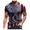 Herren Sommer Casual 3D gedruckt Kurzarm Rundhals Top T-Shirt Bluse