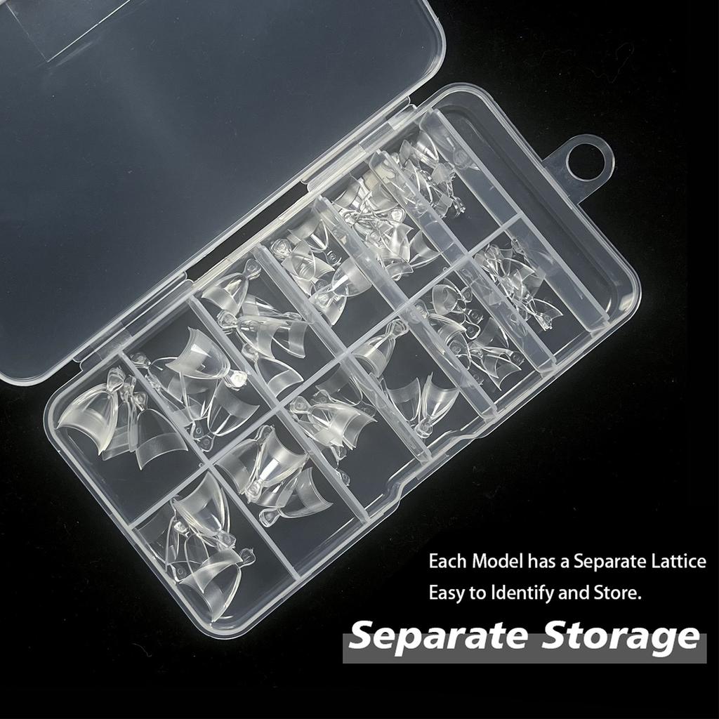 240 ultradünne Nagelpflaster als Halbaufkleber, nahtlose halbmatte Nagelpflaster, mandelförmige Nagelpflaster in einer Box.