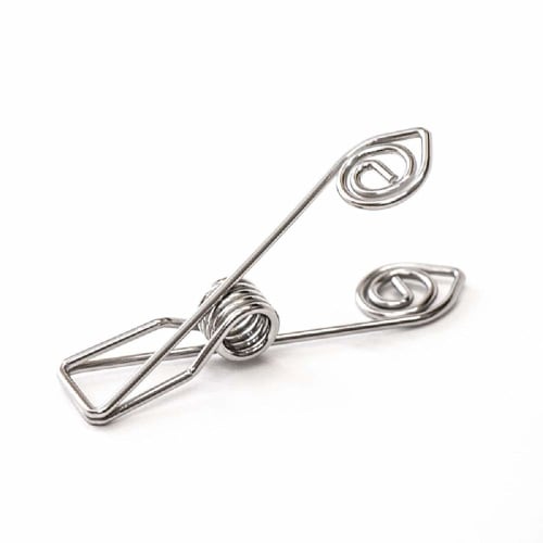 Ohki Gentle Clothespins, Set of 8, Silver, Approx. 1.8 X 3.0 X 8.0 Cm (6.7 X 1.2 X 3.2 Inches)