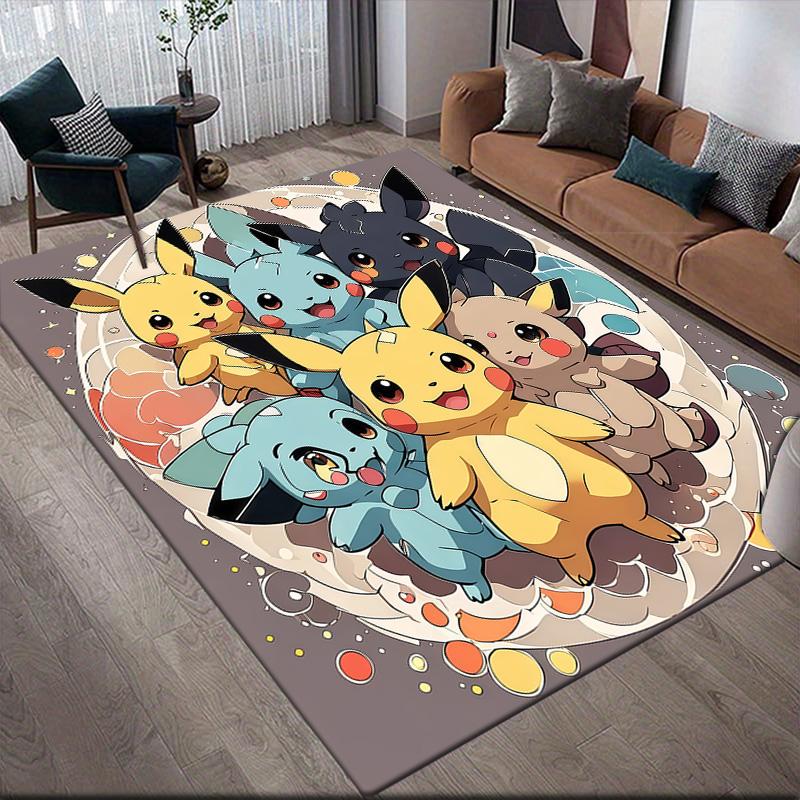 

Pokémon Pikachu & Eevee Cute Anti-Slip Floor Mat, Rectangular Carpet for Living Room & Bedroom 60x90cm