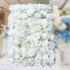 12PCS Wall Mounted Artificial Silk Flower Wall Panels, Elegant White Dahlia Rose Hydrangea Backdrop for Wedding Party Home Decor
