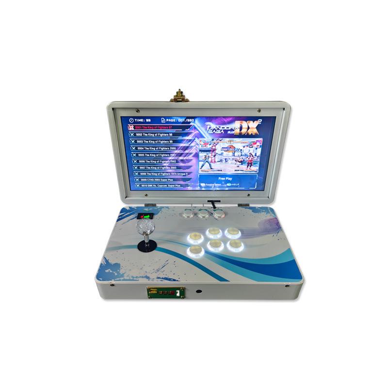 14-Inch Foldable Portable Arcade: Dual-Player Nostalgic Fighting Game Machine with Joystick.