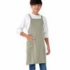 fabrizm Japanese-made Knee-Length Kitchen Apron with Back Closure, Soft Linen, Grayish Green, 1554-gr