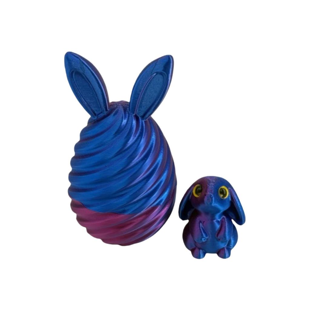 3D Printed Movable Easter Bunny Egg Toy, Creative Gift, Bunny Egg Ornament