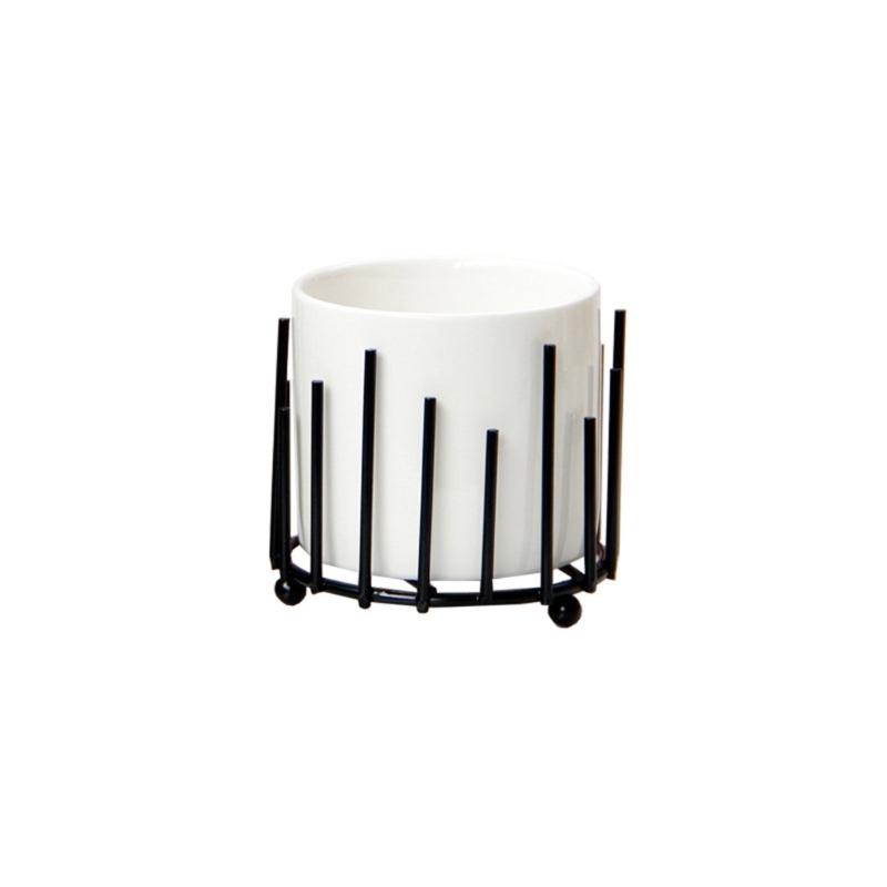 Makeup Brush Holder Organizer Make Up Brush Cup Pencil Holder Mini Striped Vase 1 чёрный