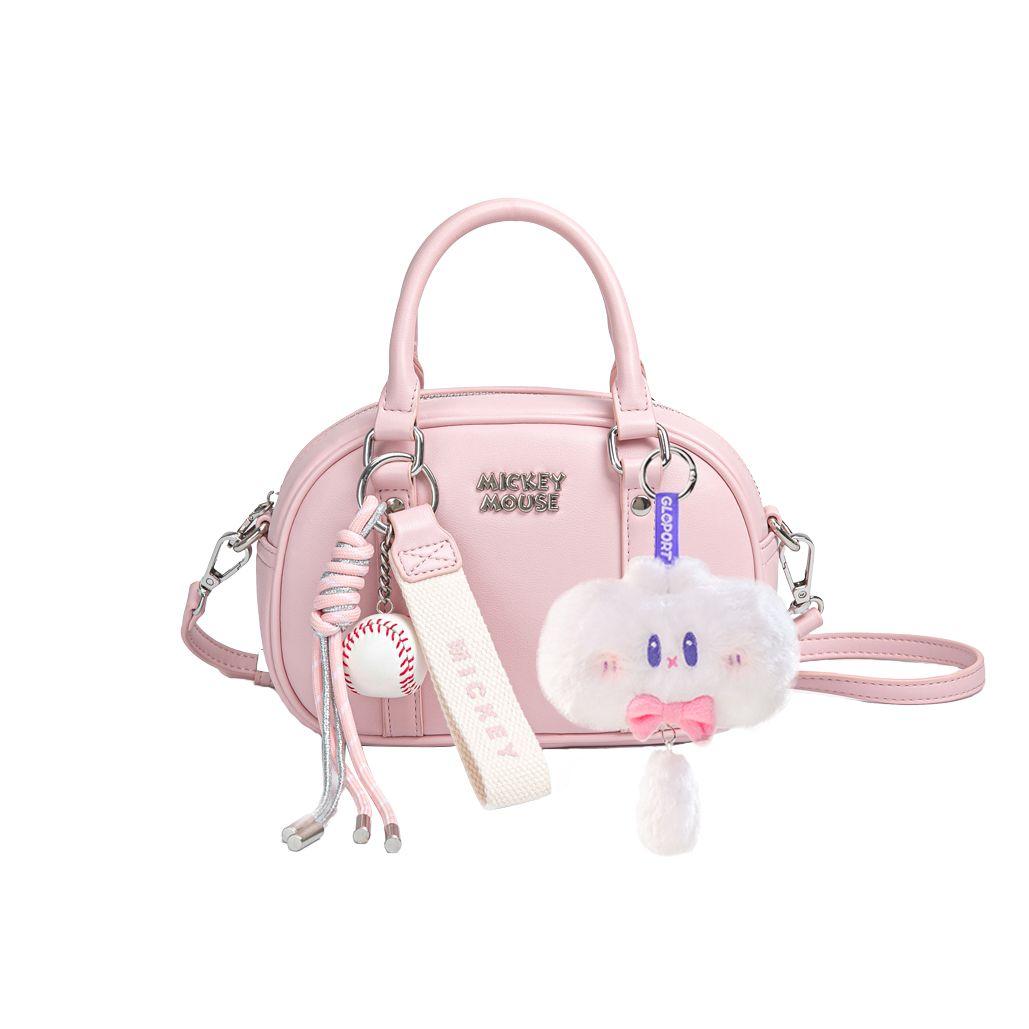 

New Disney Mickey Synthetic Leather One Shoulder Crossbody Portable Bag Boston Bag Women s Multicolor BMK-72752 22.1*8.9*14.0CM